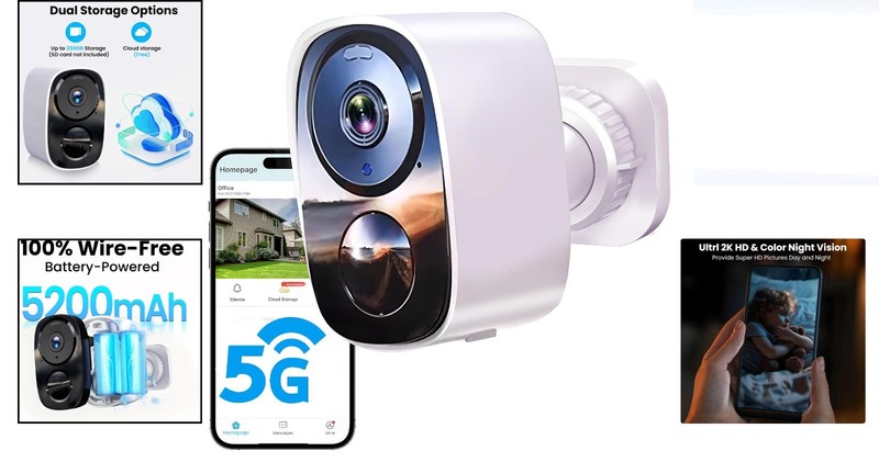 2026 Wireless Outdoor Security Camera 2K Full-Color Night Vision Waterproof gallery
