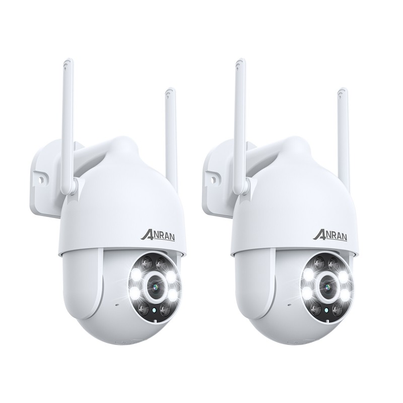 2 Pack WIFI Pan/Tilt Security Cameras Wireless Outdoor Audio Color Night Vision