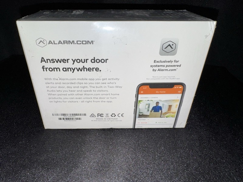 Free Shipping - Alarm.com ADC-VDB105X Slim Line II Video Doorbell Camera gallery