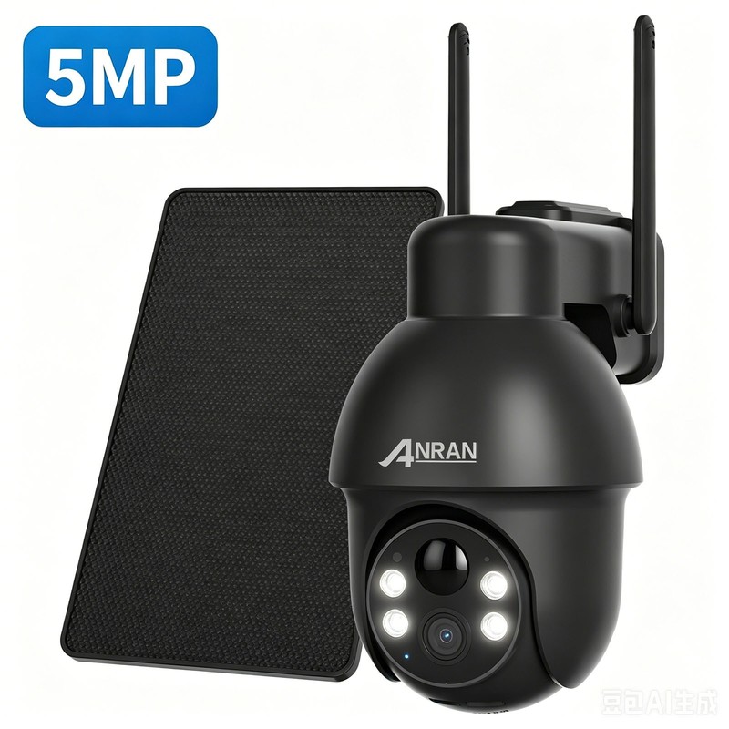 3K Wireless Solar Security Camera Outdoor WiFi Motion Detection 2 Way Audio IP65