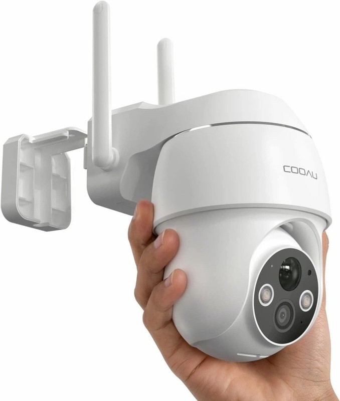 COOAU 2K 360° PTZ Security Camera Outdoor Wireless Rechargeable Battery CCTV Cam