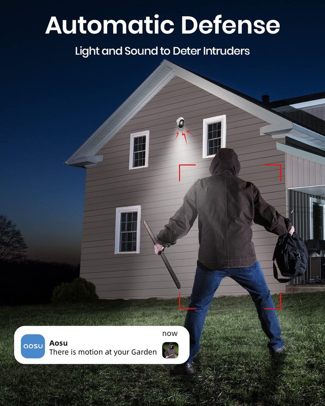 aosu Security Cameras Wireless Outdoor Home System, True 2K HD Night Vision, ... gallery
