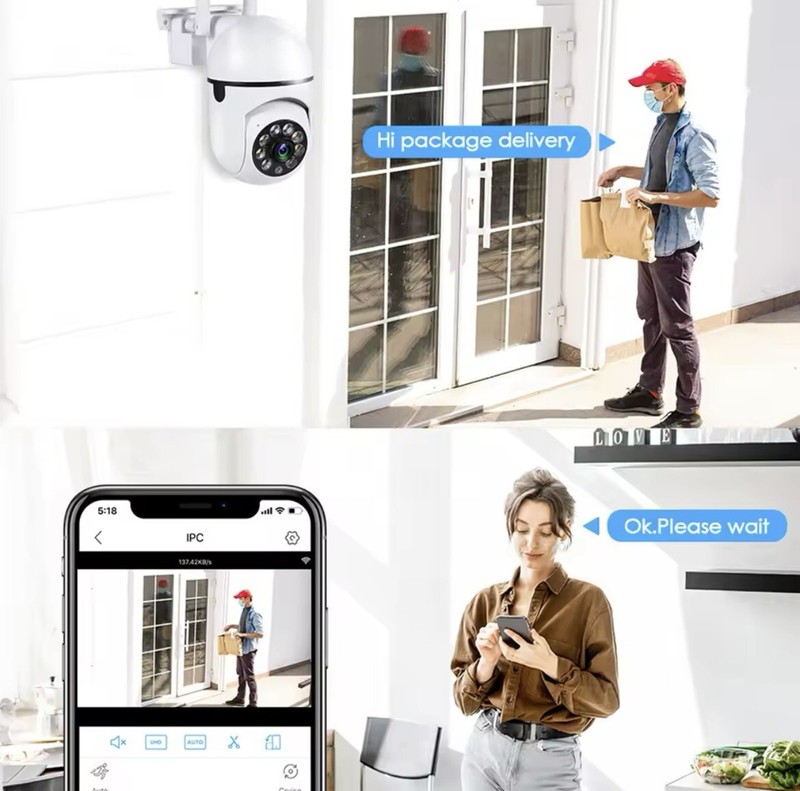 8MP Wifi IP Outdoor PTZ Camera 4X Zoom AI Audio HD Night Color gallery