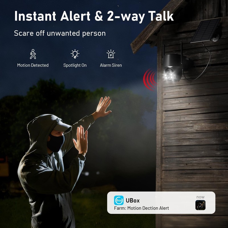 4G LTE Solar Security Camera, 2K Resolution, 360° View, gallery