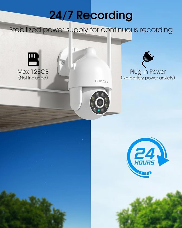 2K WiFi Outdoor Security Camera 2.4G 5G Wireless IP Surveillance 24/7 Recording gallery