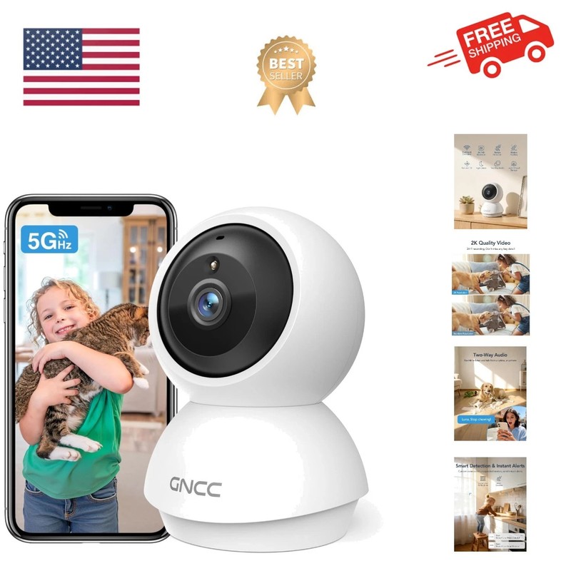 2K WiFi Cameras for Home Security, Security Camera Indoor, Baby/Pet Camera wi…