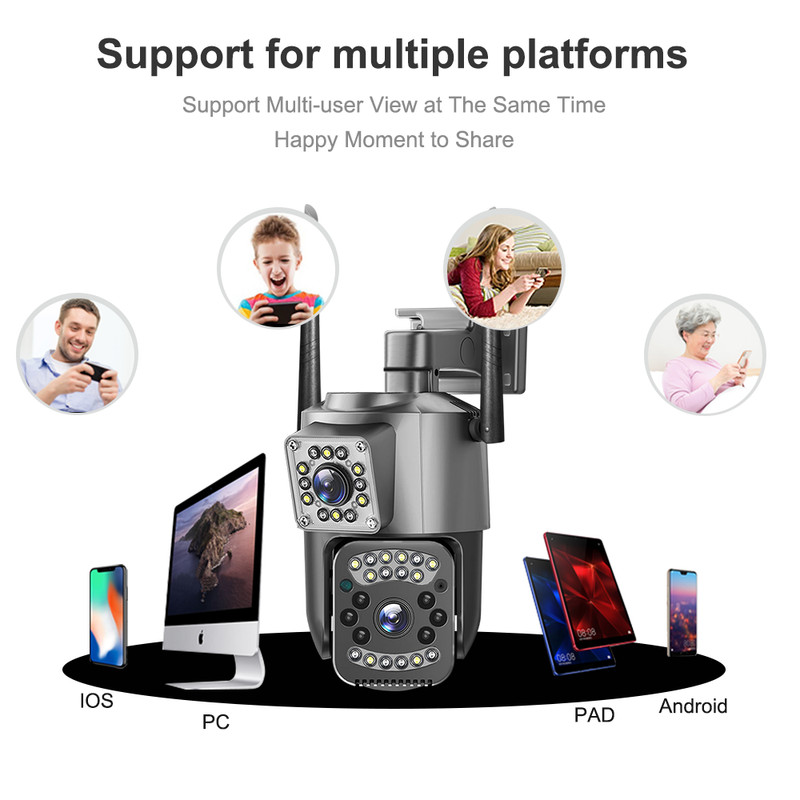 KERUI 4MP WiFi Camera Dual Lens Wireless PTZ Camera Outdoor 360° Security Camera gallery