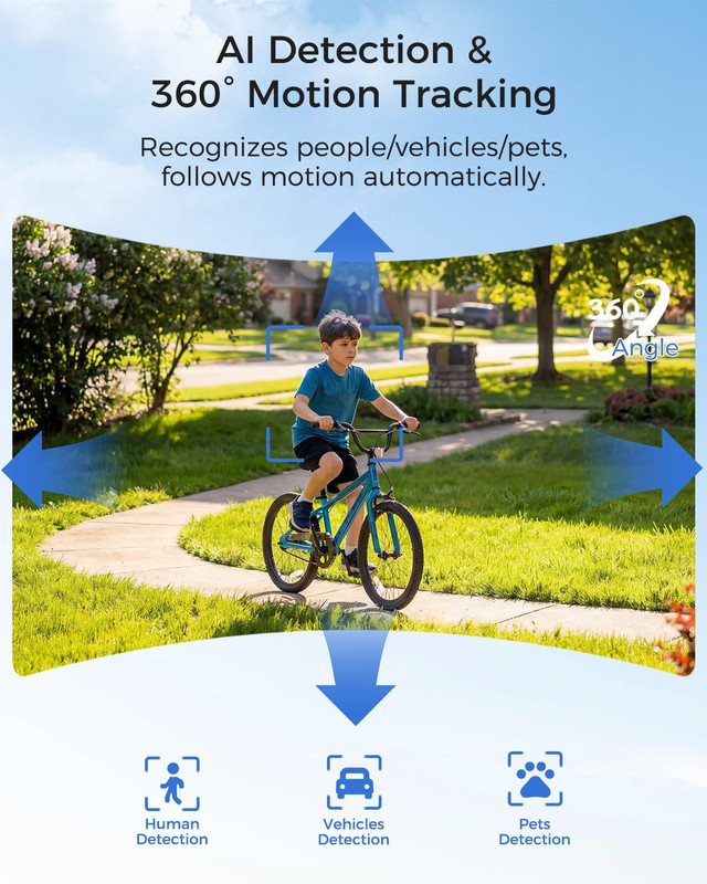 4K Solar Wireless Security Cameras 4-Cam Kit with AI Tracking & Night Vision gallery