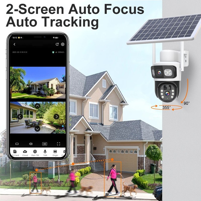 4MP WiFi Solar Wireless Security Camera Outdoor PTZ 2-Way Audio Remote Control gallery
