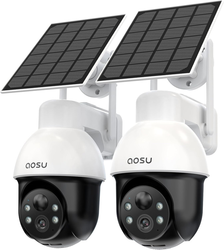 3K/5MP Solar Security Cameras System Wireless Outdoor, Battery Powered Wifi Came