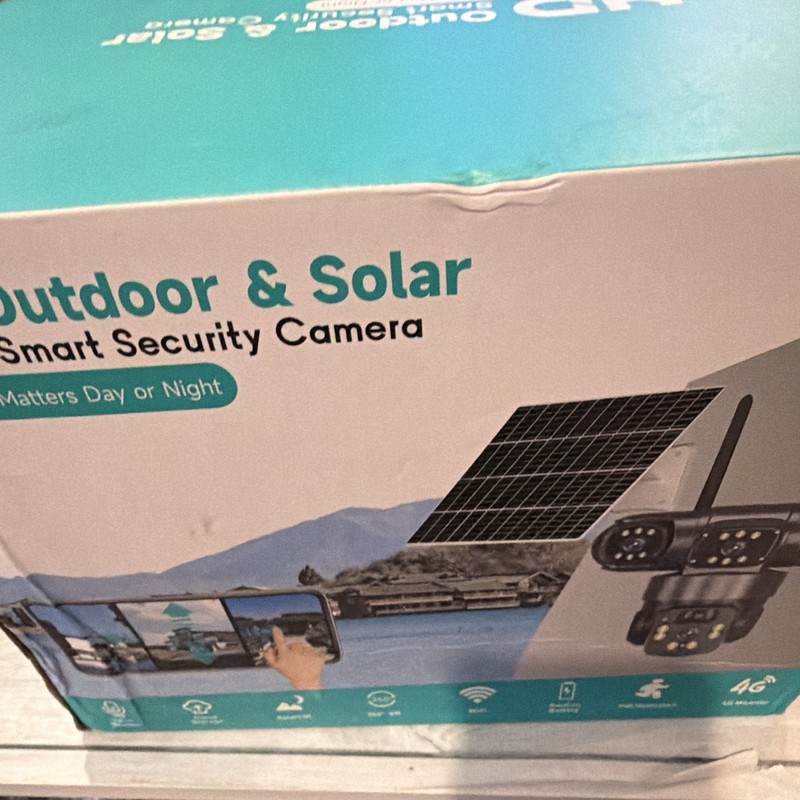 Outdoor Smart Security Camera WiFi/4G Black Solar Panel Battery PIR Motion IP gallery
