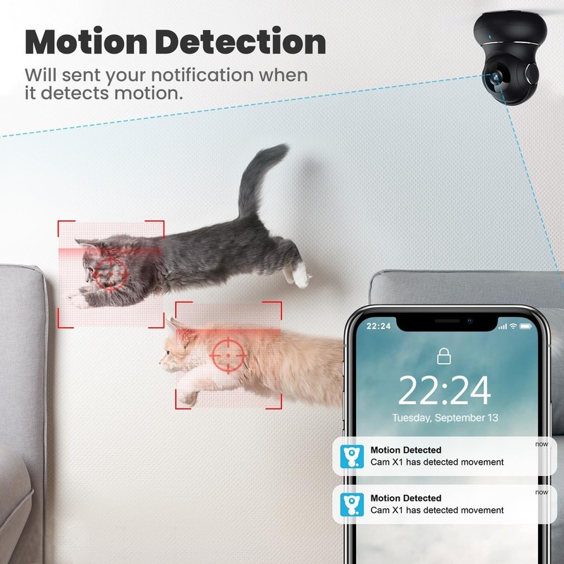 Cámara de seguridad 2K con aplicación para teléfono y monitor para bebés US NEW gallery