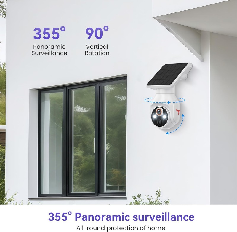 Solar Panel Powered Security Camera 1080p WiFi Camera with Night Vision Motion gallery
