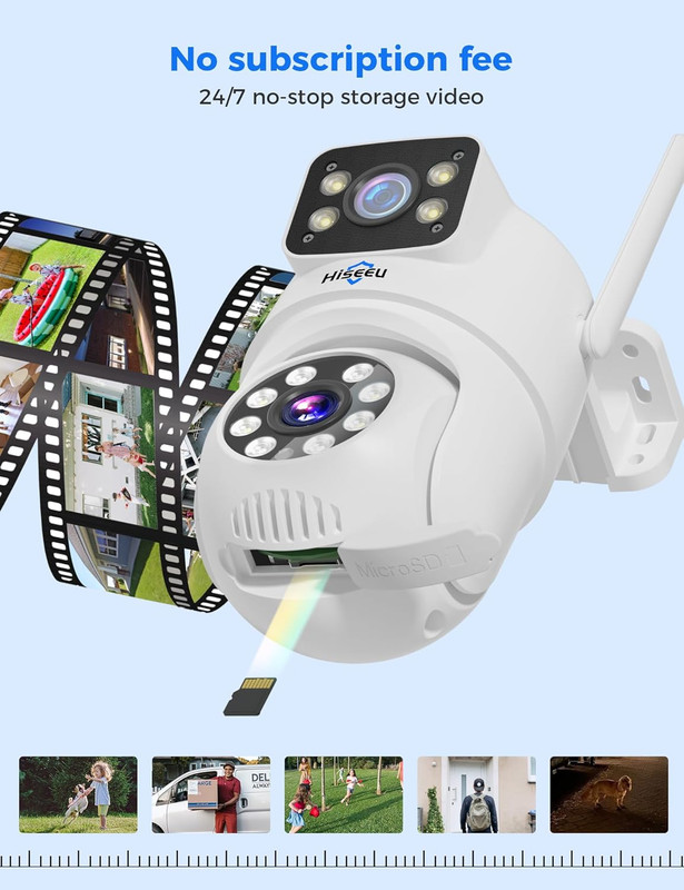 2Pack Wireless Security Cameras, Dual Lens PTZ, Color Night Vision, No Fees gallery