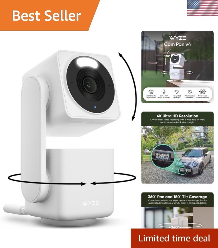 Cam Pan v4, 4K Smart Security Camera, AI Indoor/Outdoor Cameras for Home Secu…
