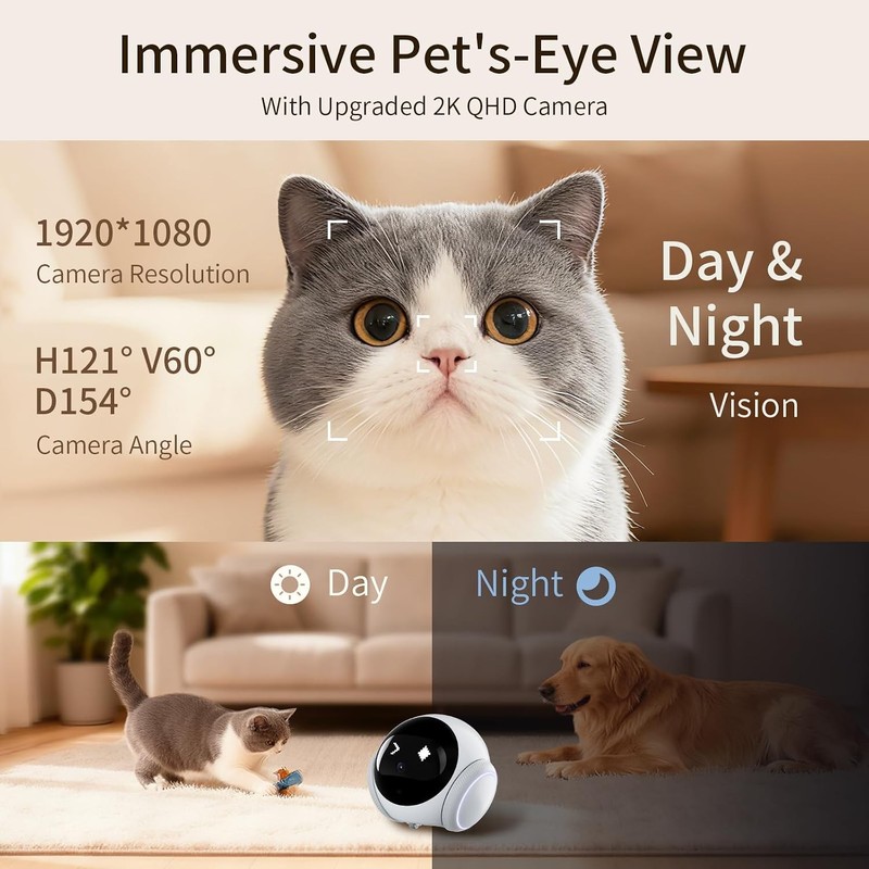 1080P Pet Camera Robot Mobile Home Security Companion Monitor gallery