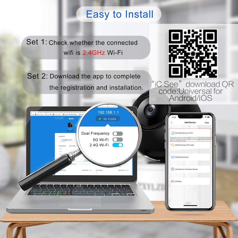 PXYLZD Security Camera WiFi, 3MP 2K HD Wireless Home Camera NEW gallery