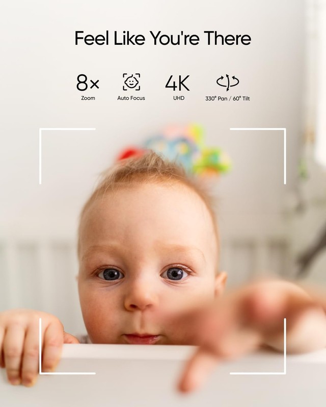 eufy Security Baby Monitor E21 with 4K UHD Camera, 5'' 720p Display 8X Zoom 24/7 gallery