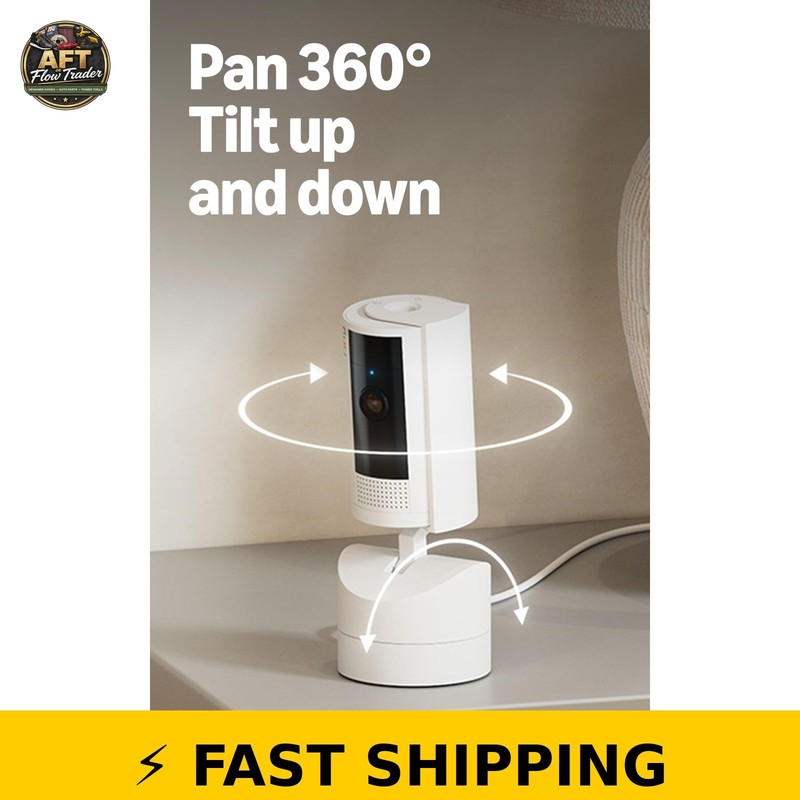 Ring Pan-Tilt Indoor Cam - 360° HD Video, Two-Way Talk, White gallery