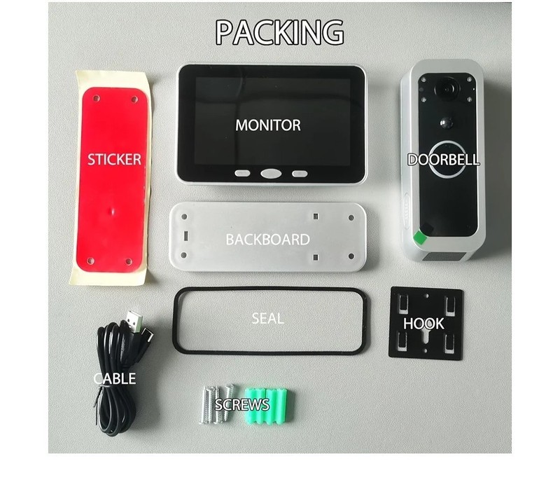 Wireless Doorbell Camera No Subscription with Monitor, 2K HDR Local SD gallery