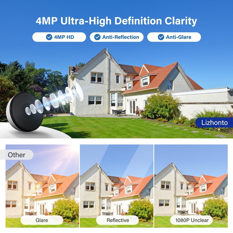 4MP 2.5K Window Camera, 2.4GHz WiFi Indoor Camera for Home Security with Colo... gallery