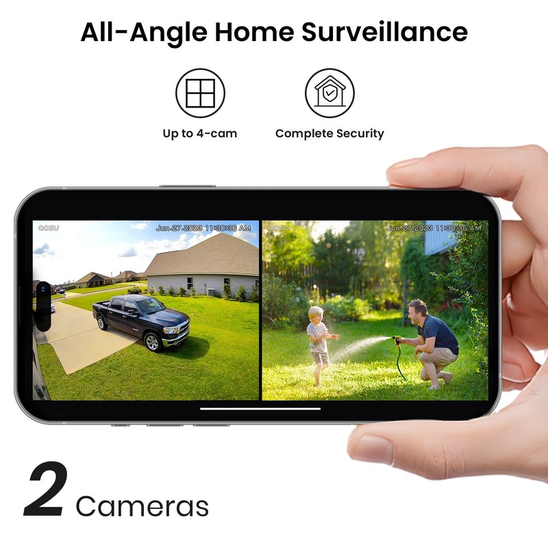 AOSU Solar Security Cameras Outdoor Wireless,2 Cam-Kit,2K Color Night Vision gallery