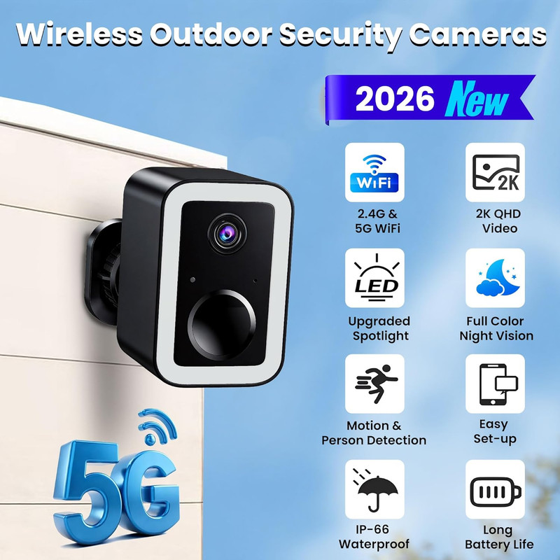 【2 Pack】Security Cameras Wireless Outdoor, Color Night Vision Even in the Dark, gallery