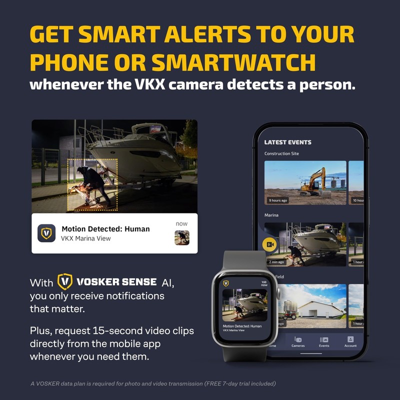 VKX Solar Powered 4G-LTE Outdoor Cellular Security Camera - No WiFi Needed, M... gallery