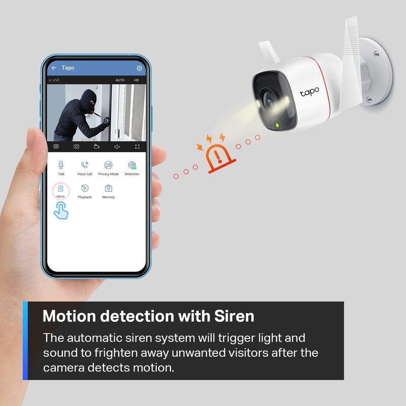 Tapo 2K Security Camera Outdoor Wired, IP66 Weatherproof, 2K, White gallery
