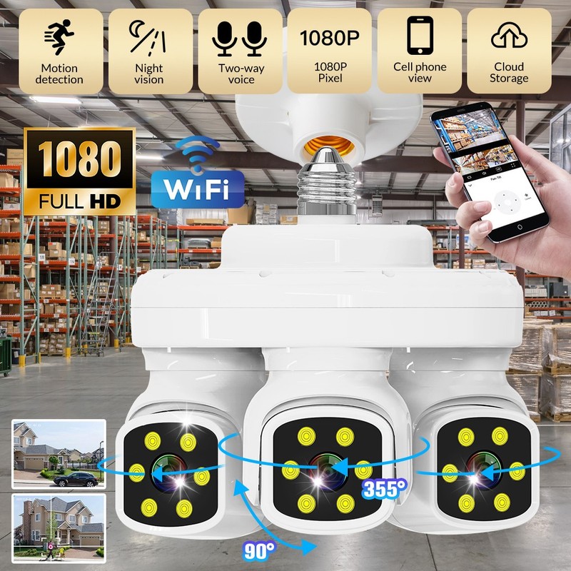 3Lente Camaras De Seguridad Wifi 1080P Exterior Vision Nocturna Video 10XZoom US gallery