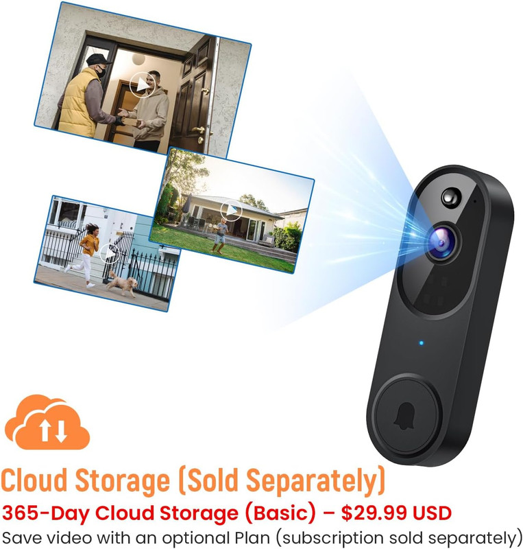 Smart Video Doorbell Camera Wireless, AI Human Detection and Instant Alerts, Nig gallery