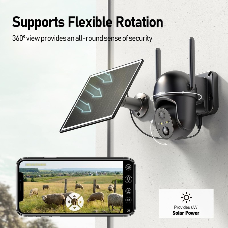 4G LTE Cellular Solar Security Camera Wireless Outdoor, No Wi-Fi Solar Powere... gallery