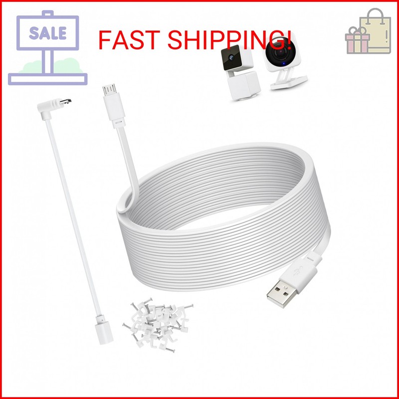 50ft Power Cable for Wyze Cam v4,Wyze Cam Pan v3,Wyze OG,Wyze Cam v3 and v3 Pro