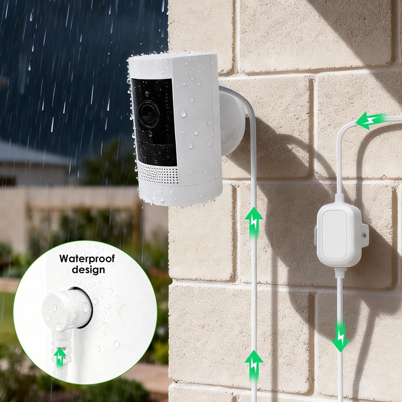 30ft Power Adapter Compatible with Ring Stick Up Cam Battery/Plug-in White gallery