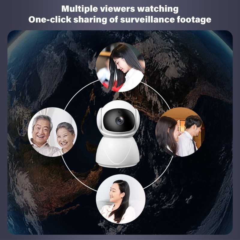 Wireless Indoor Camera Panoramic Viewing Night Sight Feature Remote Control Via gallery