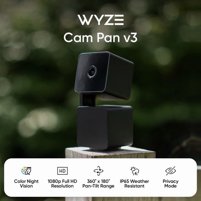 Wyze Cam Pan v3 1080p PTZ Wi-Fi IP Camera Weather Resistant Color Night gallery