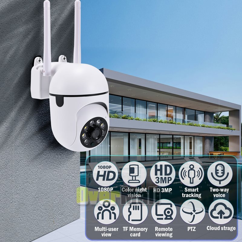 Wireless 2.4G WiFi Security Camera System Smart Outdoor Color Night Vision 1080P gallery