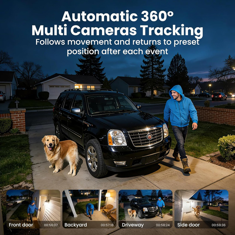 - 5MP Security Cameras Wireless Outdoor, No Subscription & Solar Powered,4-Cam P gallery