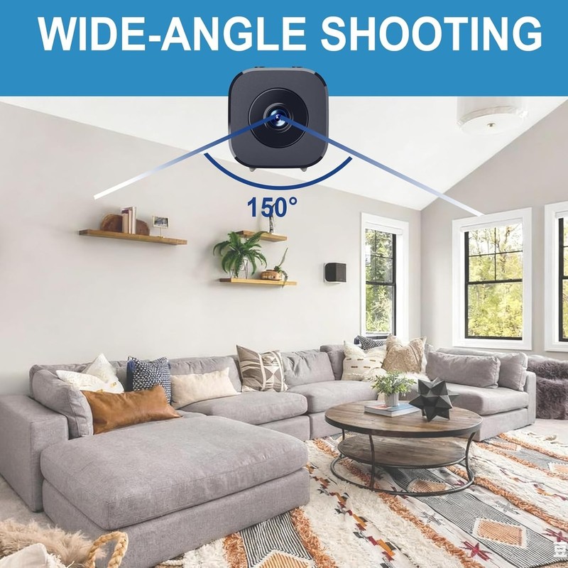 1080P Mini WiFi Security Camera with 150° Wide-Angle for Home Monitoring gallery