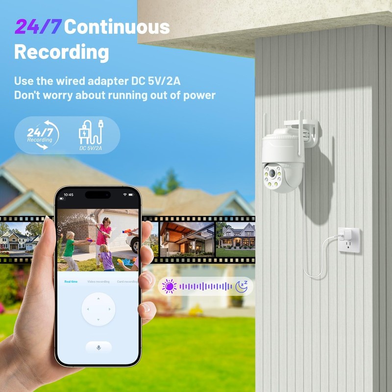 No WiFi Security Cameras Indoor Plug-in for 24/7 Recording, 4G LTE Cellular S... gallery