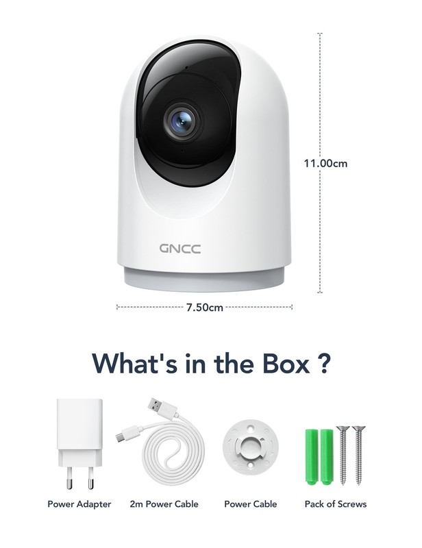 Indoor Security Camera, 2K Cameras for Home Security with Motion Detection, B... gallery