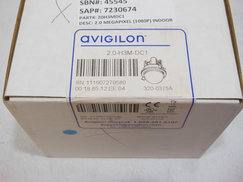 Avigilon 2.0-H3M-DC1 320-0375A In-Ceiling MicroDome IP PoE Camera - New Sealed gallery
