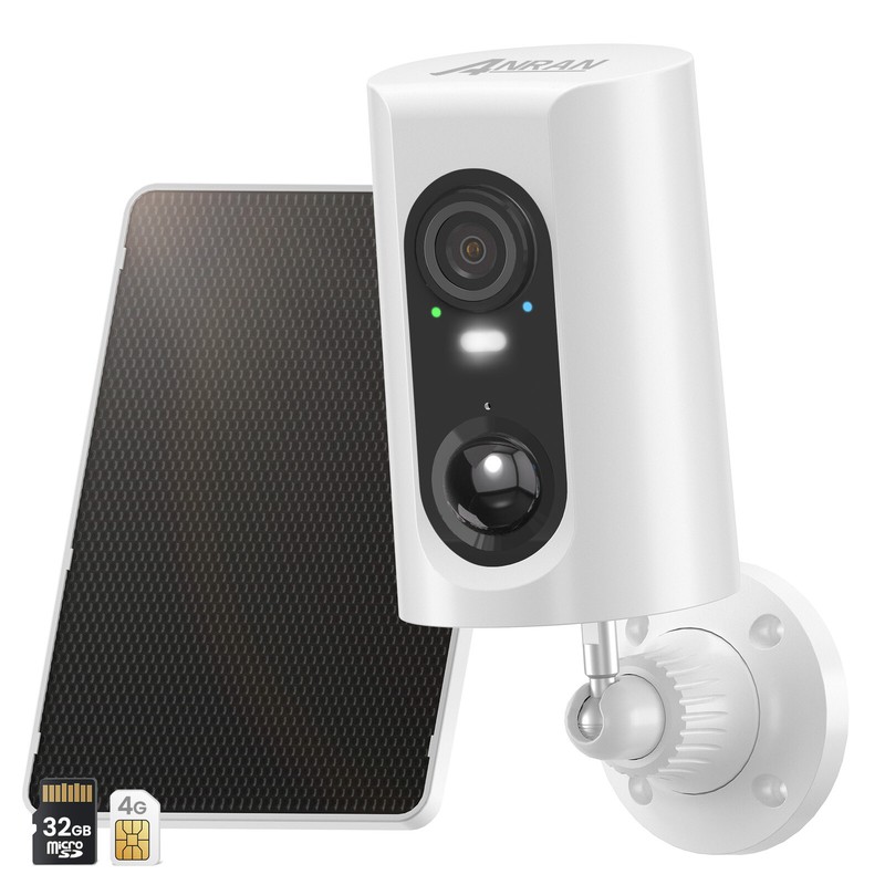 ANRAN 4G LTE Cellular Solar Security Camera Wireless Outdoor 2K No WiFi IR Night