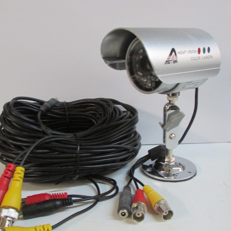 Wired Surveillance Infrared Cameras + Cables + Power Supply