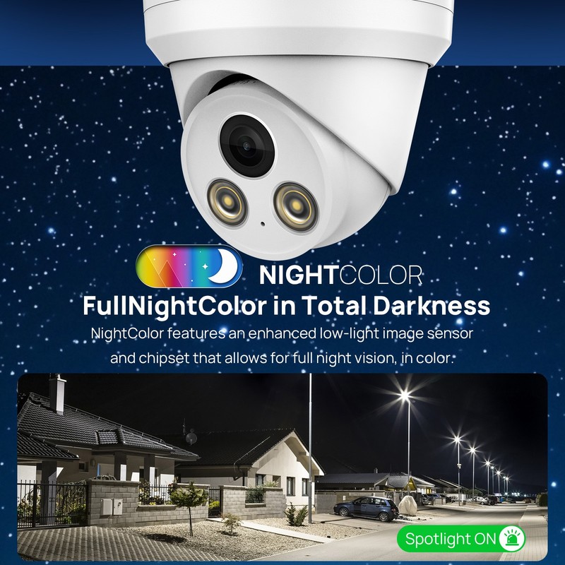 VIKYLIN Turret POE 24h Full Color Ethernet 8MP 4K IP CAMERA MIC Outdoor IP67 Lot gallery