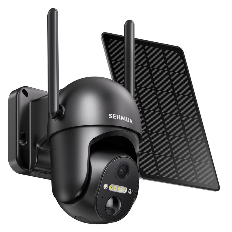 Wireless Solar Security Camera 2K, 360° View, Battery Powered, WiFi, Color Night