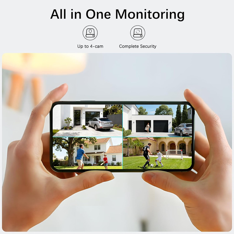 Solar Security Cameras Wireless Outdoor,4 Cam-Kit,Solar-Powered,No Subscription, gallery