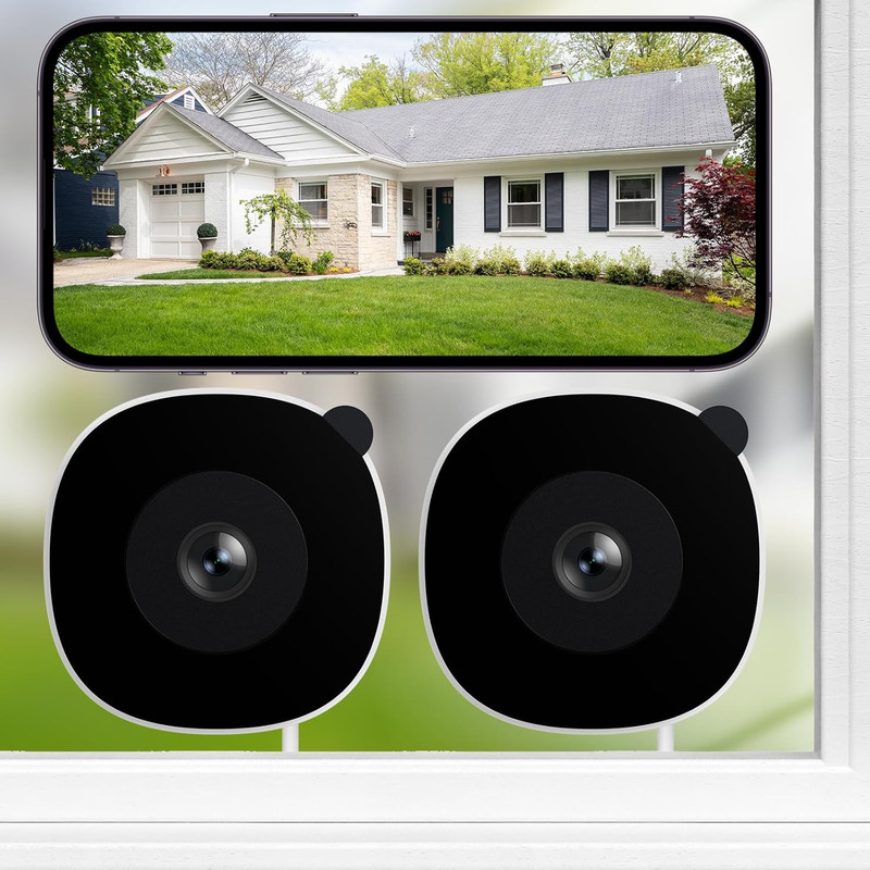 2K No Drill Window Camera-2 Pack 2.4Ghz & 5Ghz Wifi Dome Cameras for Home Securi