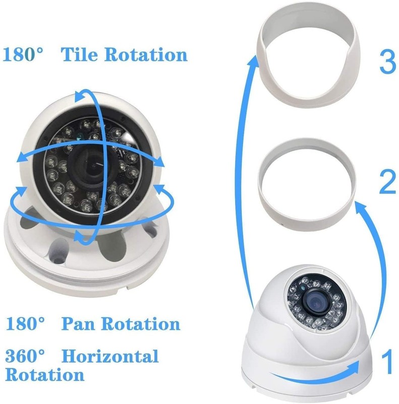 5MP HD Analog Coax Dome CCTV Security Camera, 100° Wide Angle, 65ft IR Night Vis gallery