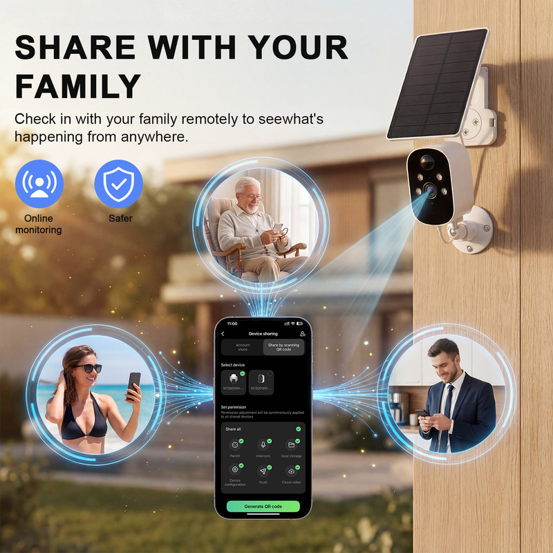 XVIM Solar Camera WiFi Outdoor Battery Solar Security Camera Wireless 2K CCTV gallery